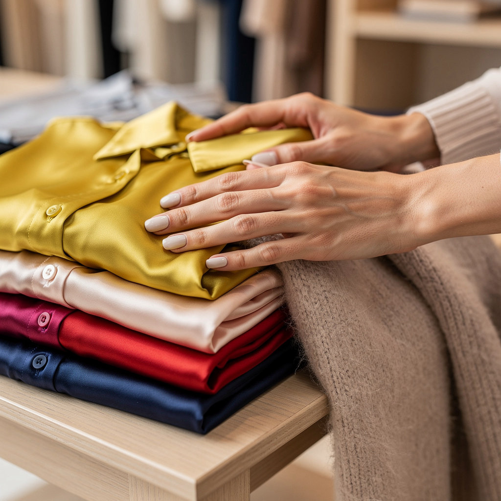 Natasha boutique collections showcasing vibrant citron silks, rayons, and cozy sweaters in Santa Barbara